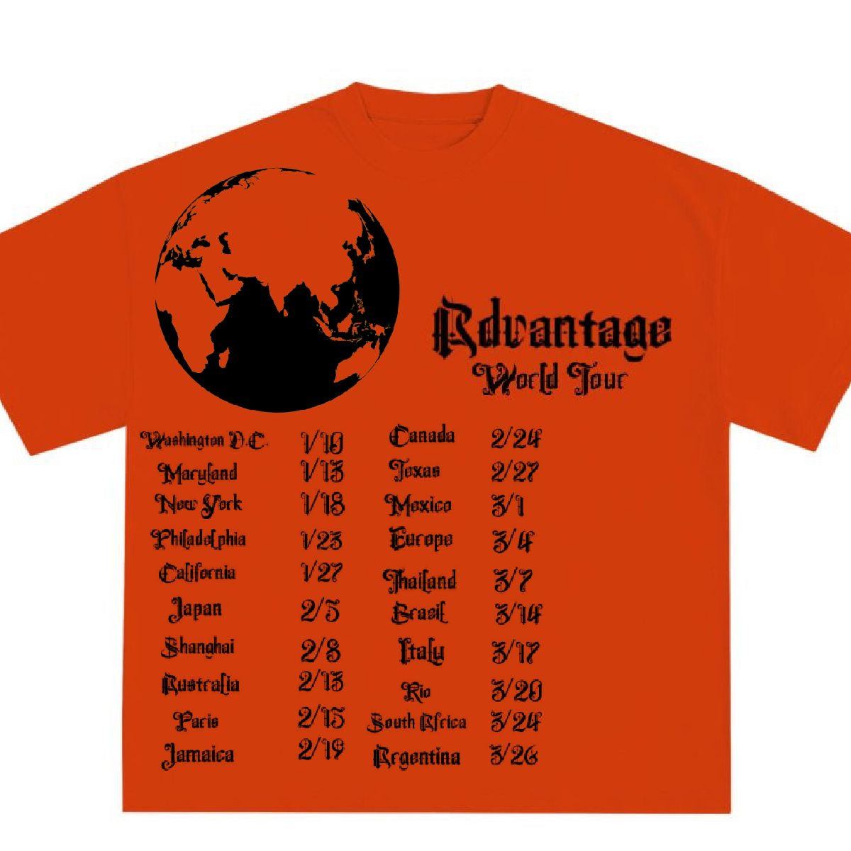 Advantage World Tour Shirts (Orange)